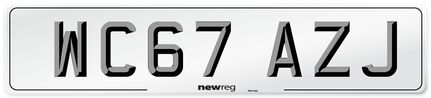 WC67 AZJ Number Plate from New Reg
